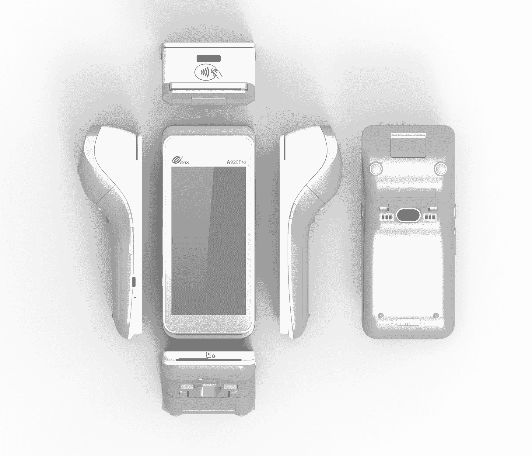 POS Android portátil — Smart POS Android com impressora térmica e leitor de código de barras.